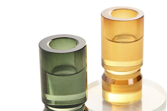 DKD Home Decor Candelabro Moderno Verde Mostaza Cristal (4 Unidades) 8.5 x 10 x 8.5 cm DKD Home Decor Candelabro Moderno Verde Mostaza Cristal (4 Unidades) 8.5 x 10 x 8.5 cm