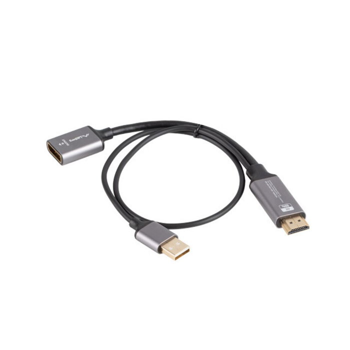 Lanberg AD-HD-DP-02 Adaptador HDMI tipo A Macho a DisplayPort Hembra 4K Plata 0,2 m