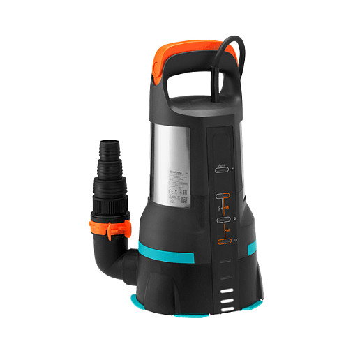 GARDENA Tauchpumpe 19500 Aquasensor, Bomba sumergible para agua clara/sucia, 860 W, 19500 l/h, 1 bar, IPX8, Negro/Verde