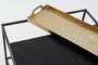 DKD Home Decor Mesa de Centro de Acero y Aluminio con Bandeja, Dorado y Negro