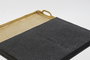 DKD Home Decor Mesa de Centro de Acero y Aluminio con Bandeja, Dorado y Negro