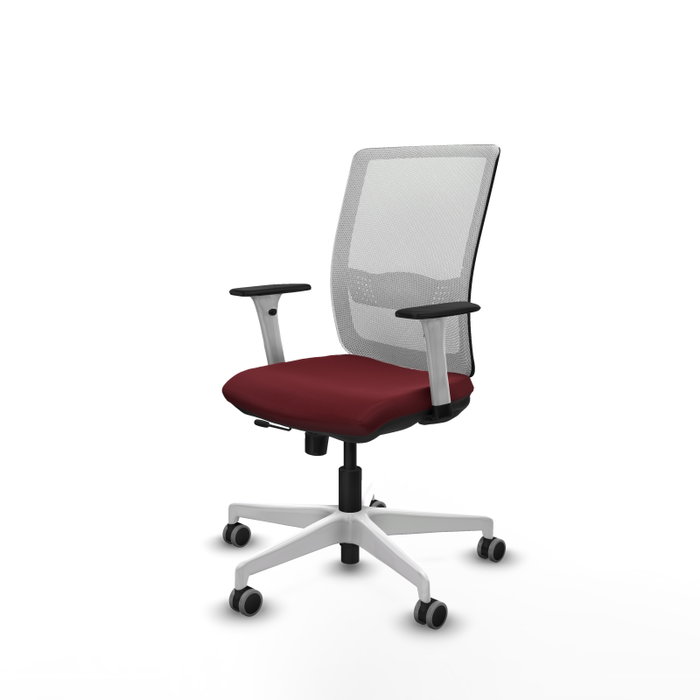 PIQUERAS Y CRESPO Silla de oficina Haches Granate y Blanco