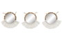DKD Home Decor Set de 3 Espejos con Flecos Blanco