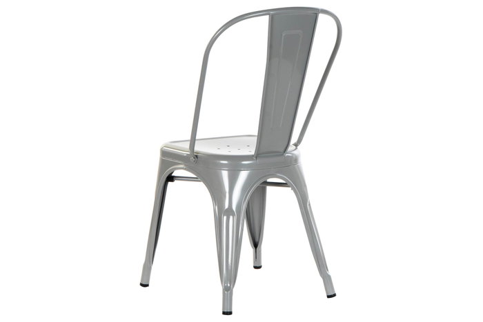 DKD Home Decor Silla de Metal Apilable Gris Toolix