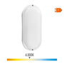 Edm Aplique LED Ovalado con Sensor Crepuscular y Movimiento 18W 1820lm 4000K Luz Día IP44 Plástico Blanco Medidas 23x10.2x4.5cm