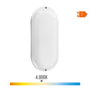 Edm Aplique LED oval con sensor crepuscular y de movimiento 18W Blanco