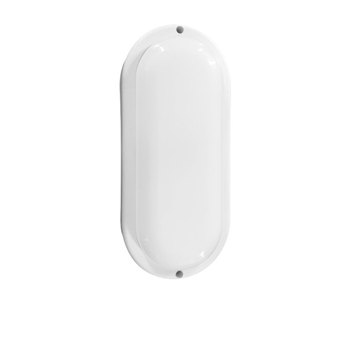 Edm Aplique LED oval con sensor crepuscular y de movimiento 18W Blanco