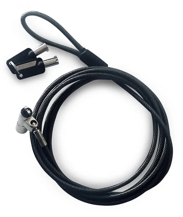 Urban Factory Cable Antirrobo para Portátil/Monitor con Llave, Acero, Negro, 2 m, Incluye 2 Llaves - Securitee