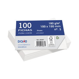 DOHE Fichas Lisas 100x150mm (Nº3) Blanco