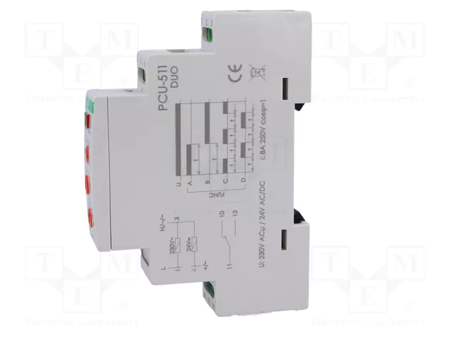 F&F Relé de tiempo PCU-511-DUO SPDT 250VAC/8A