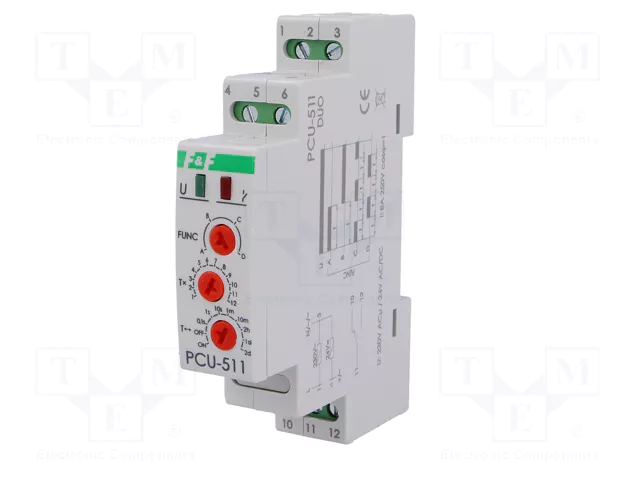 F&F Relé de tiempo PCU-511-DUO SPDT 250VAC/8A