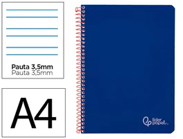 Liderpapel Cuaderno Espiral A4 Witty Tapa Dura 80 Hojas 90gr Pauta 3,5mm Con Margen Color Azul Oscuro