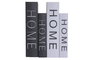 DKD Home Decor Set de 2 Cajas Libro PU y MDF Surtidas