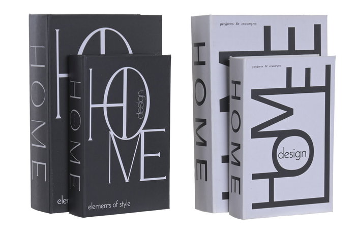 DKD Home Decor Set de 2 Cajas Libro PU y MDF Surtidas DKD Home Decor Set de 2 Cajas Libro PU y MDF Surtidas