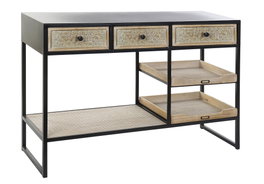 DKD Home Decor Consola Loft Negro Marron 38 x 80 x 120 cm