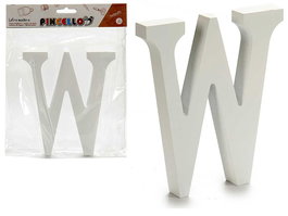 Pincello Letra W Madera Blanca 1.8 x 15 cm (Set de 12)