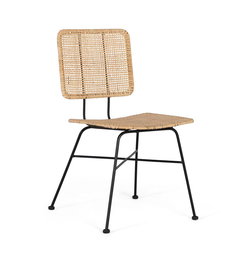 Giner y Colomer - Sillas con Asiento y Respaldo en Rattan y Hierro, Lote de 2 Unidades