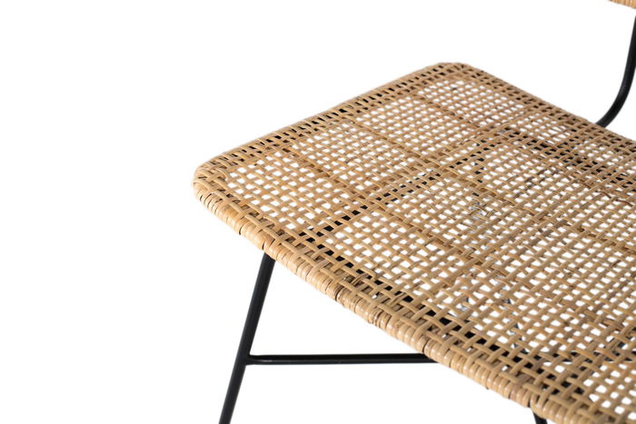 Giner y Colomer - Sillas con Asiento y Respaldo en Rattan y Hierro, Lote de 2 Unidades