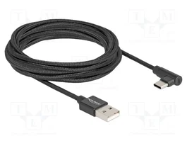 DeLOCK Cable USB 2.0 de Tipo-A a USB Type-C™ Angular, 3 m, Negro