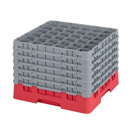 CAMBRO - 36S1214-163 - Cesta de lavado 36 comp. 6 alturas - 7,2 cm Ø máx. - alt. máx. 32,3 cm - 50 x 50 x 34,9 cm - Rojo