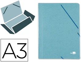 Liderpapel Carpeta con Gomas Tres Solapas Cartón Prespán A3 Color Verde