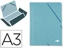 Liderpapel Carpeta con Gomas Tres Solapas Cartón Prespán A3 Color Verde