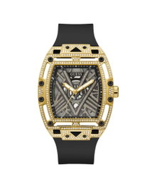 Guess GW0564G1 Reloj para Hombre con Caja Dorada y Correa Negra