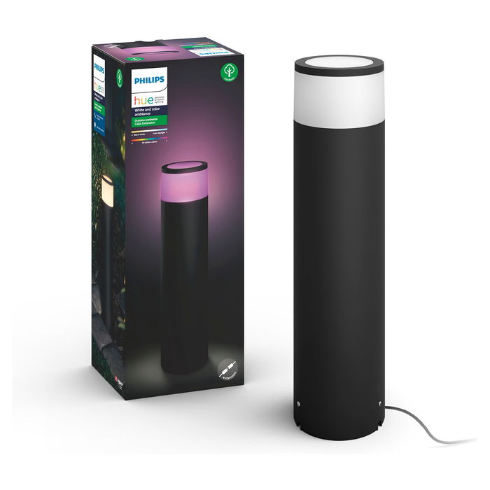 Philips Calla Sockelleuchte White & Color Ambiance, Lámpara de Pedestal para Exteriores, Negro, Extensión Grande Philips Calla Sockelleuchte White & Color Ambiance, Lámpara de Pedestal para Exteriores, Negro, Extensión Grande