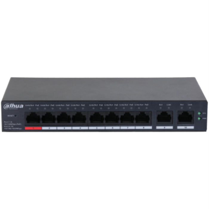 Dahua Technology Switch Gestionado L2 DH-CS4010-8ET-110 Fast Ethernet (10/100) PoE Negro