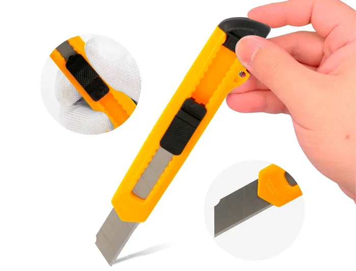 Q-connect XD-11 Cutter Retráctil de Plástico Ancho Cuchilla 18 mm, Accesorio de Oficina y Manualidades, Blíster 1 Unidad