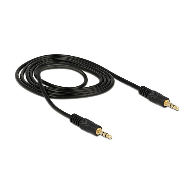 DeLOCK Cable de audio 3,5 mm macho a macho de 1 m, Negro