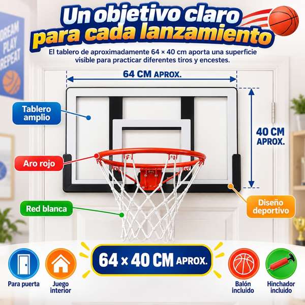 JugaToys Canasta con pelota hinchable e hinchador