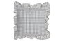 DKD Home Decor Cojín de Algodón Reciclado Gris con Volantes Vichy 45x45 cm