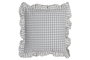 DKD Home Decor Cojín de Algodón Reciclado Gris con Volantes Vichy 45x45 cm
