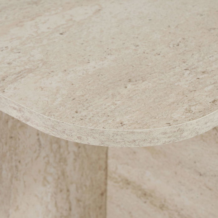Hanah Home - Akira - Travertine, Mesa de Centro de Travertino, 120x60x41 cm, Tablero de Melamina, Color Travertino