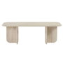Hanah Home - Akira - Travertine, Mesa de Centro de Travertino, 120x60x41 cm, Tablero de Melamina, Color Travertino