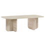 Hanah Home - Akira - Travertine, Mesa de Centro de Travertino, 120x60x41 cm, Tablero de Melamina, Color Travertino