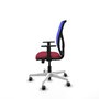 PIQUERAS Y CRESPO Silla de oficina Motilla con mecanismo Sincro/Traslack, Tela Granate y Malla Azul