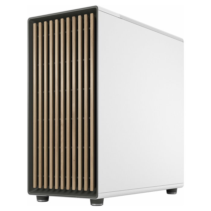Fractal Design North XL - Caja PC Gaming Midi Tower (ATX/E-ATX) en Color Blanco Tiza con Panel Frontal de Madera, Incluye 3 Ventiladores 140 mm