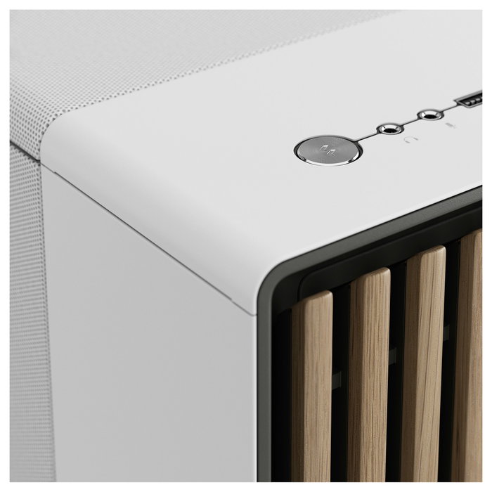 Fractal Design North XL - Caja PC Gaming Midi Tower (ATX/E-ATX) en Color Blanco Tiza con Panel Frontal de Madera, Incluye 3 Ventiladores 140 mm