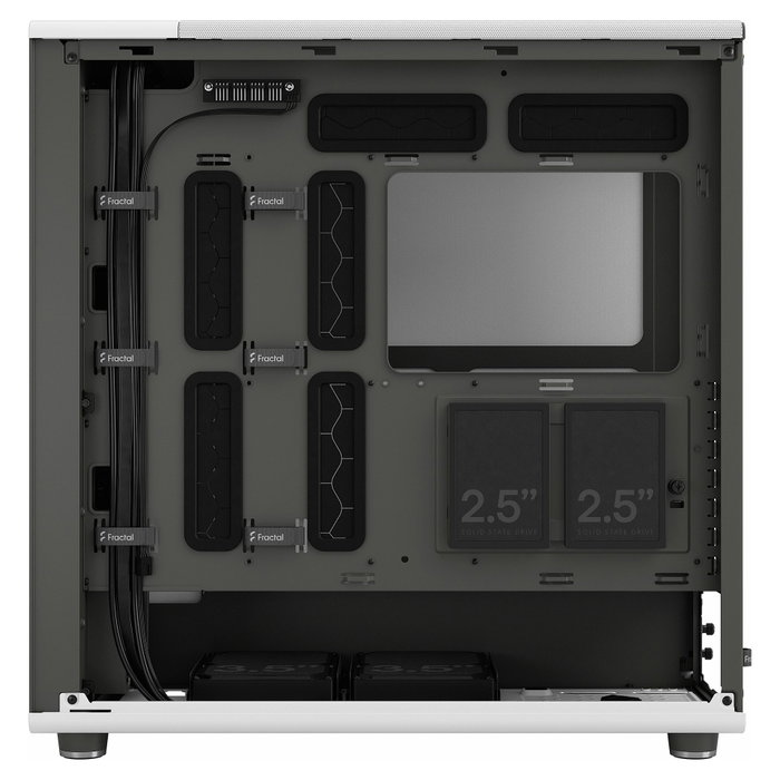 Fractal Design North XL - Caja PC Gaming Midi Tower (ATX/E-ATX) en Color Blanco Tiza con Panel Frontal de Madera, Incluye 3 Ventiladores 140 mm