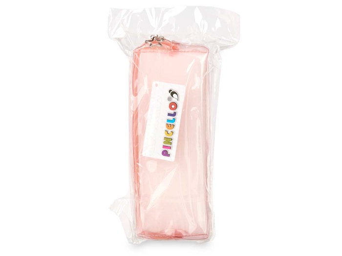 Pincello Estuche Transparente Plástico Azul, Salmon, Rosa 22 x 8.5 x 5.5 cm (Set de 24)