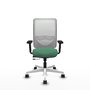 PIQUERAS Y CRESPO Silla de oficina Zulema con mecanismo Sincro/Traslack, Verde esmeralda y Blanco
