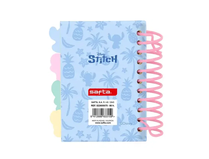 Safta Bloc de notas A7 Stitch - Bloc de notas de colección Stitch, cuaderno pequeño 105x74 mm