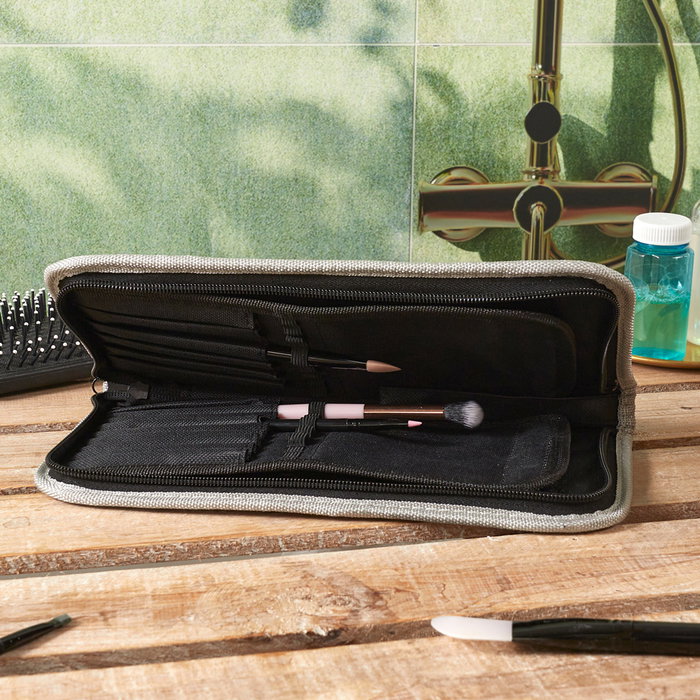 Cosmetic Club Estuche para 15 Brochas y Pinceles Maquillaje con Posición de Caballete de Poliuretano