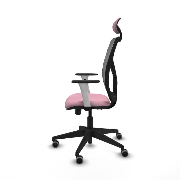 PIQUERAS Y CRESPO Silla de oficina Motilla Rosa y Gris