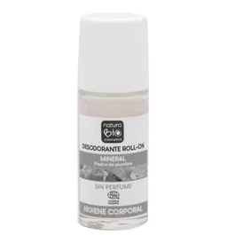 NATURABIO COSMETICS Desodorante Mineral Piedra Alumbre Roll-On 50M Bio Vegano Sin Perfume Ideal Piel Sensible