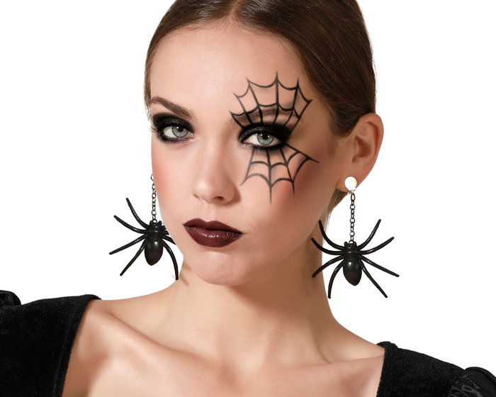 Pendientes Largos de Araña Negros para Mujer, Accesorio para Disfraces de Halloween, Bruja, Vampirosa o Estilo Gótico Pendientes Largos de Araña Negros para Mujer, Accesorio para Disfraces de Halloween, Bruja, Vampirosa o Estilo Gótico