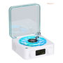 Basics Altavoz Bluetooth Tocadiscos con Reloj, Ruido Blanco y Luz RGB, 14x15x7 cm