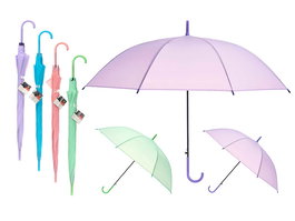 Arte Regal Paraguas Infantil de Niños, Colores Lisos Surtidos (Azul, Morado, Rosa, Verde), Dimensiones 72 x 7.5 x 4 cm (Set de 24)